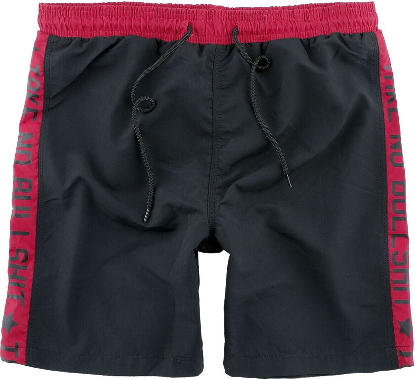 Badeshorts - Svømmeshorts med Print - S til M - Herrer - svart