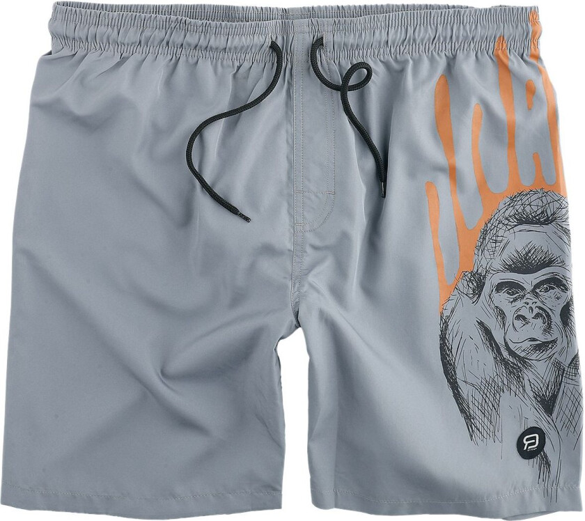 Badeshorts - Svømmeshorts med Gorilla Print - S til L - Herrer - grå