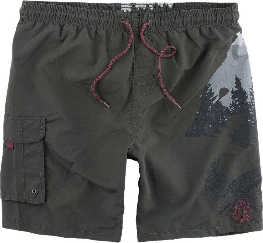 Badeshorts - Badeshorts med trzkk - S til M - Herrer - grå