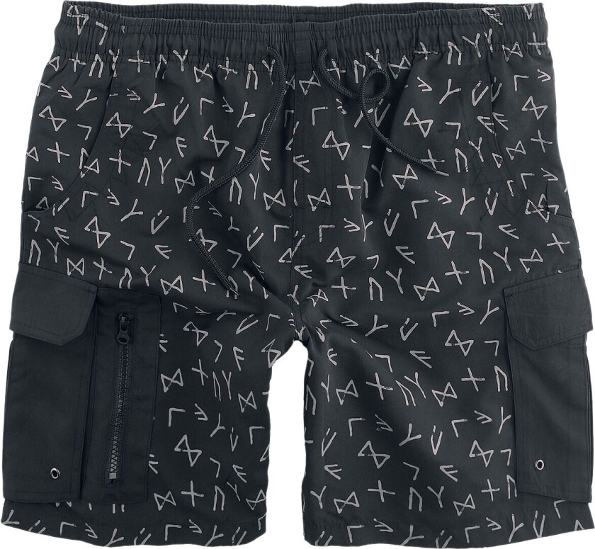 Badeshorts - Svømmeshorts med Runemønster - S til L - Herrer - grå