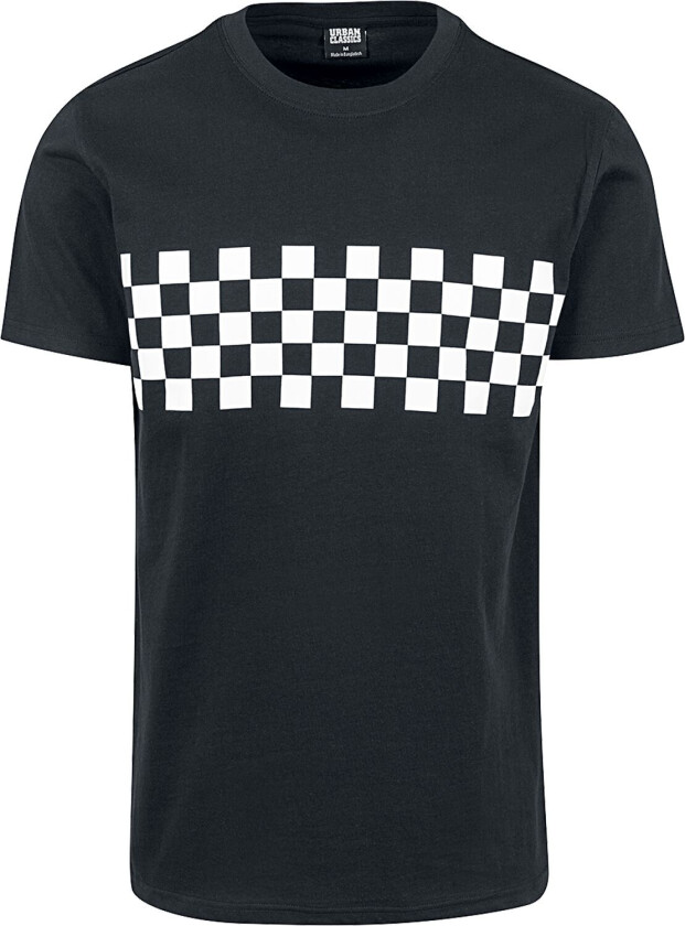 T-skjorte - Check Panel Tee - S til 5XL - Herrer - svart