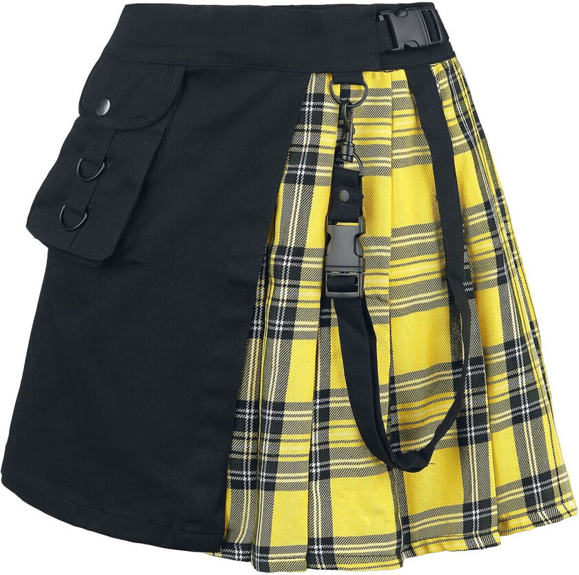 Rockabilly Kort skjørt - Infinity Skjørt - XS til XL - Damer - svart-gul