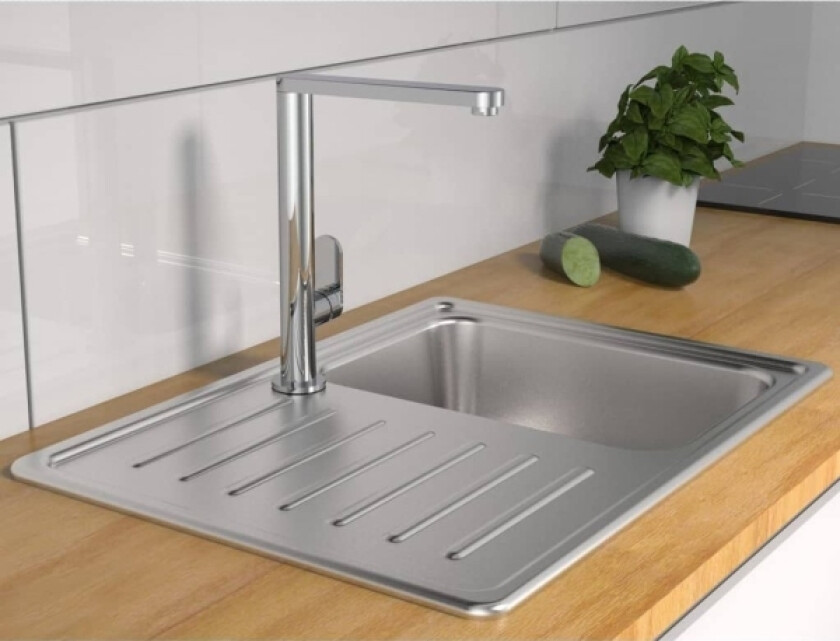 Schtte Kjøkkenkran Schtte Chicago Armatur Med Blandebatteri Og Høy Tut, Krom