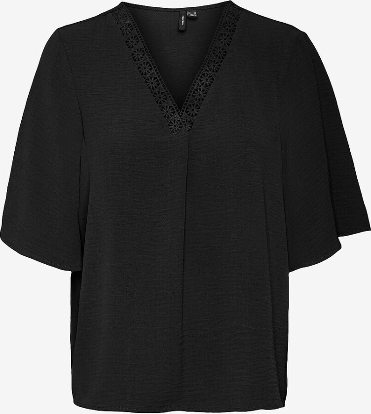 Topp vmcAlva 2/4 Lace Top Wvn - Svart