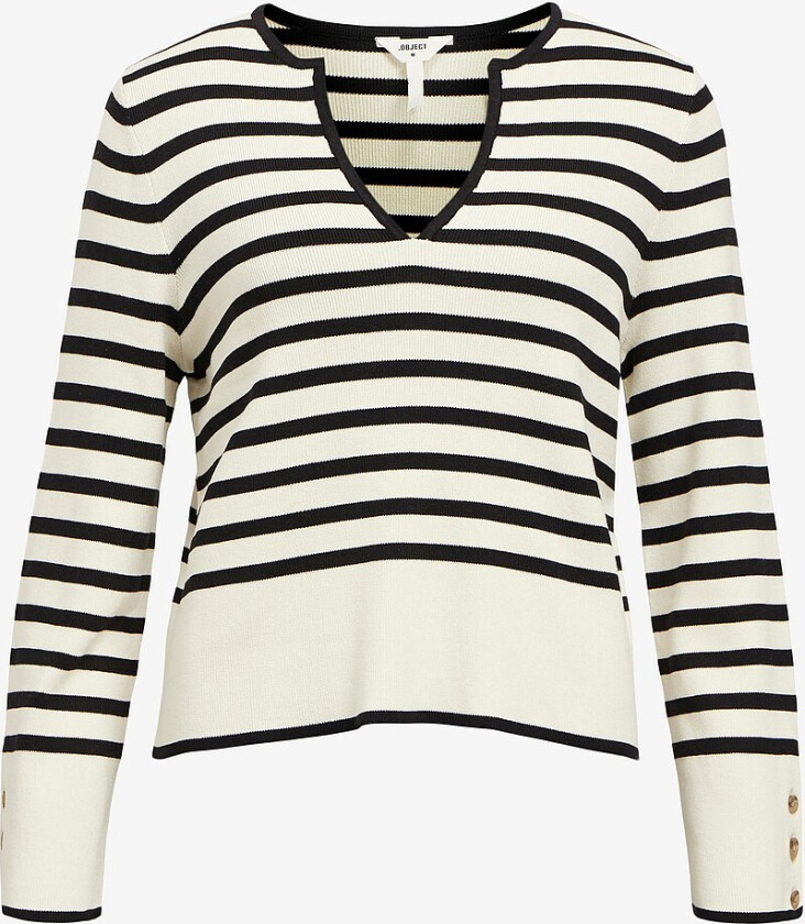 Genser objViva LO L/S Knit Pullover - Grå