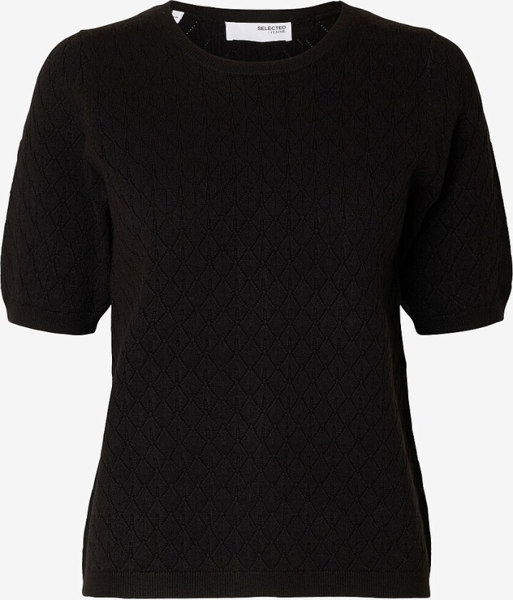 Topp slfHelen 2/4 Knit O-neck - Svart