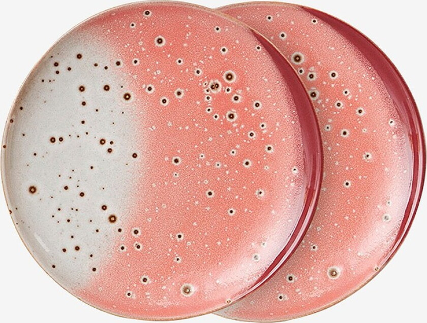 70-tallskeramikk: desserttallerkener Lychee (sett med 2) - Rosa