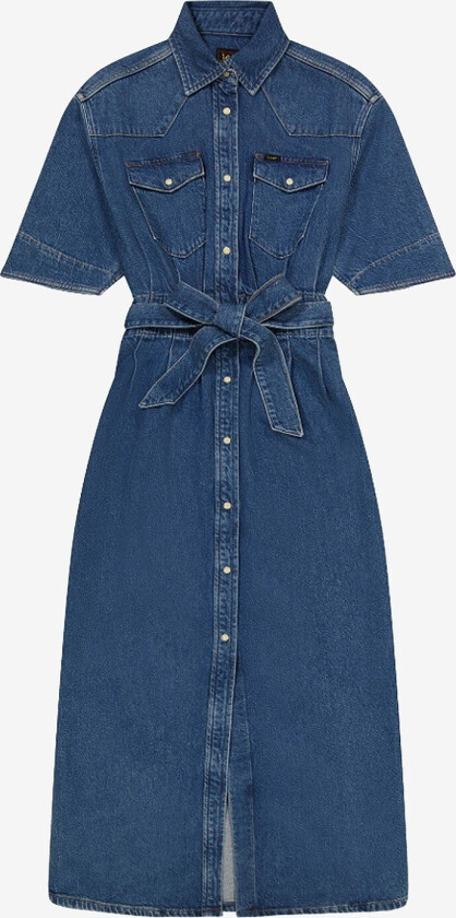Maxikjole SS Maxi Western Dress - Blå