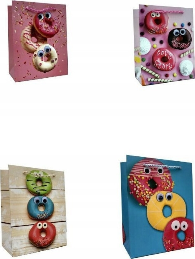 Ju-Piter Dekorativ Gavepose Donuty 303C 18X23x12cm Blandingspris For 1 Stk.