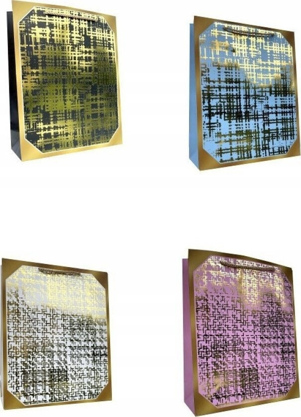 Ju-Piter Dekorativ Gavepose 30X41,5X12cm 306A Miks Farger Med Gull Finish Pris For 1 Stk.