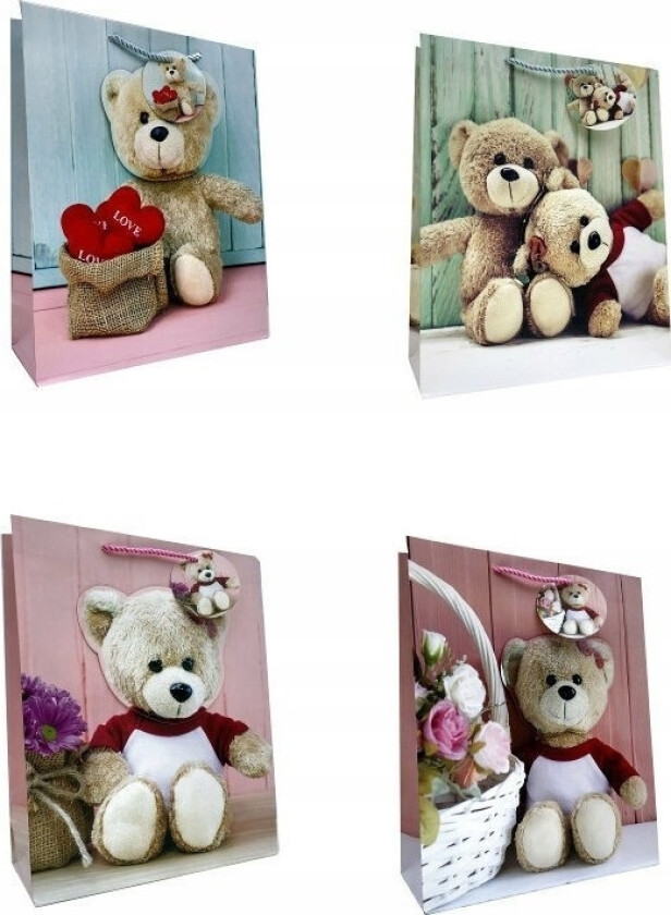 Ju-Piter Dekorativ Gavepose Bamser Jp 300C 18X23x11cm Blandingspris For 1 Stk.