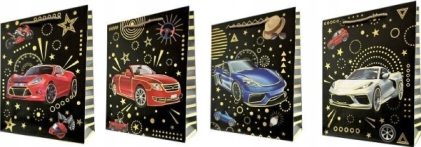 Ju-Piter Dekorativ Gavepose 4Wz 18X23x10cm Jp 621C Sportsbiler Blandingspris For 1 Stk.