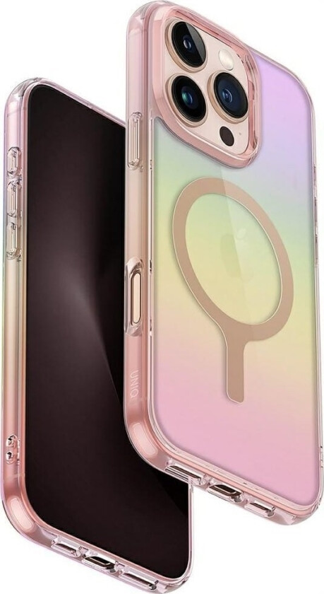 Deklas Case Uniq Iridescia For Iphone 16 Pro Magclick Charging Pink Prism