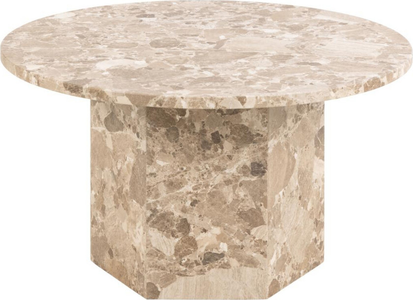 Prisa Rundt Sofabord i Marmorstein 80 cm - Beige