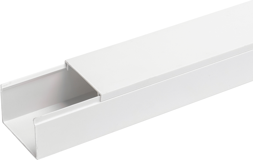 PVC Kabelkanal 60x40mm - Hvit, 2 meter uten lim
