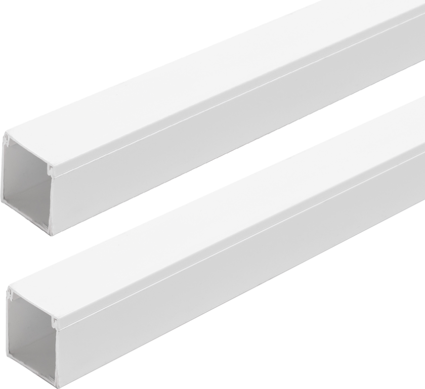 PVC Kabelkanal 40x40mm - Hvit, 2 meter med lim