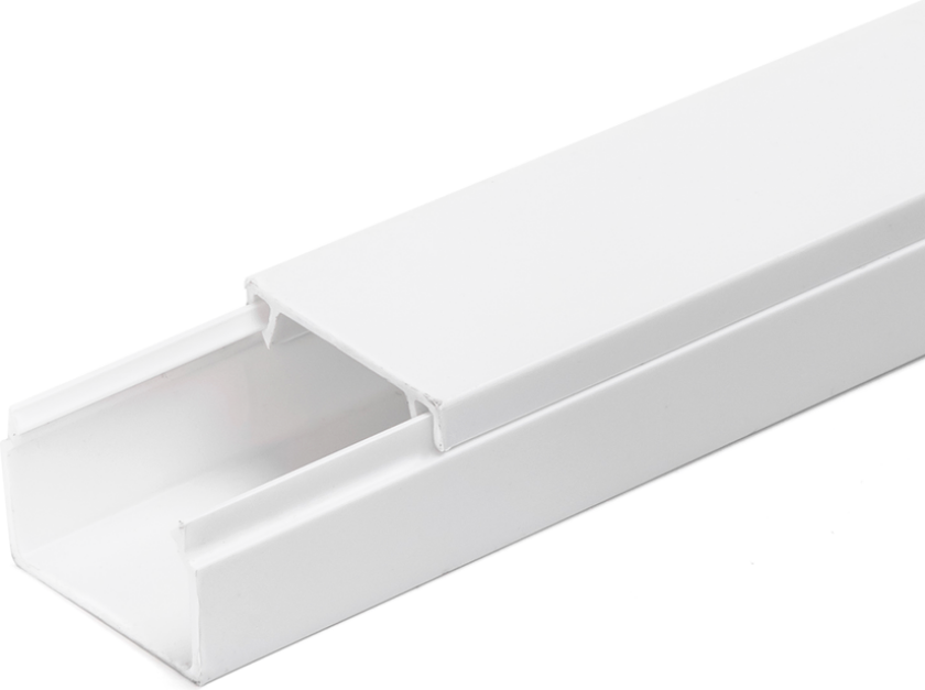 PVC Kabelkanal 25x16mm - Hvit, 2 meter med lim