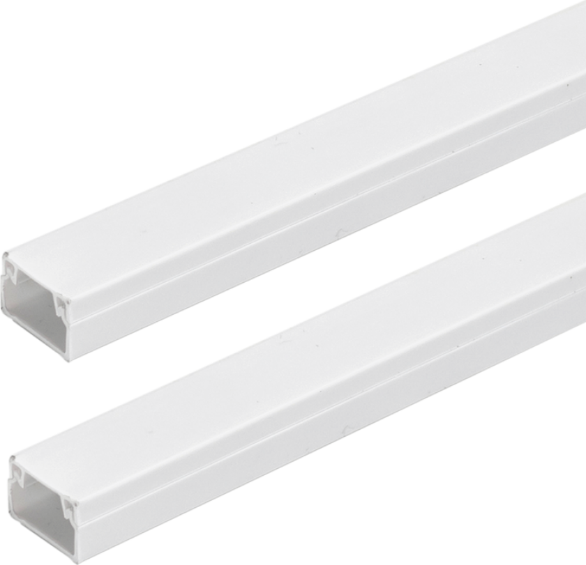 PVC Kabelkanal 15x10mm - Hvit, 2 meter med lim