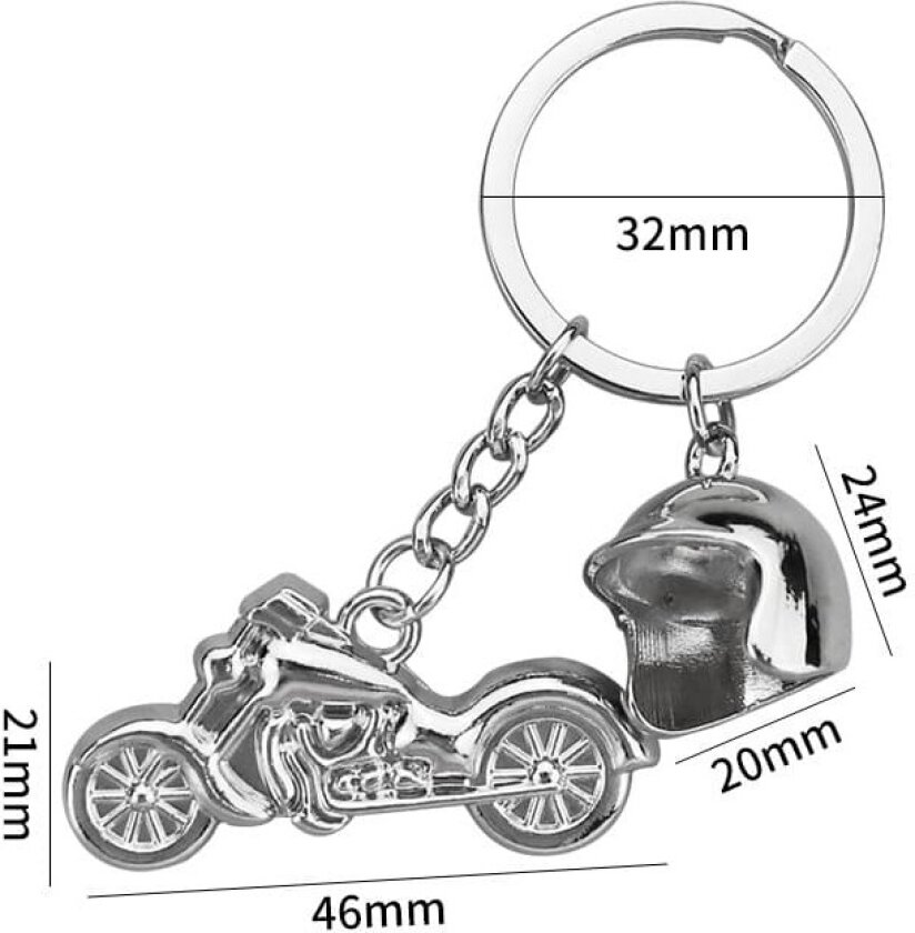Nøkkelring med motorsykkelhjelm