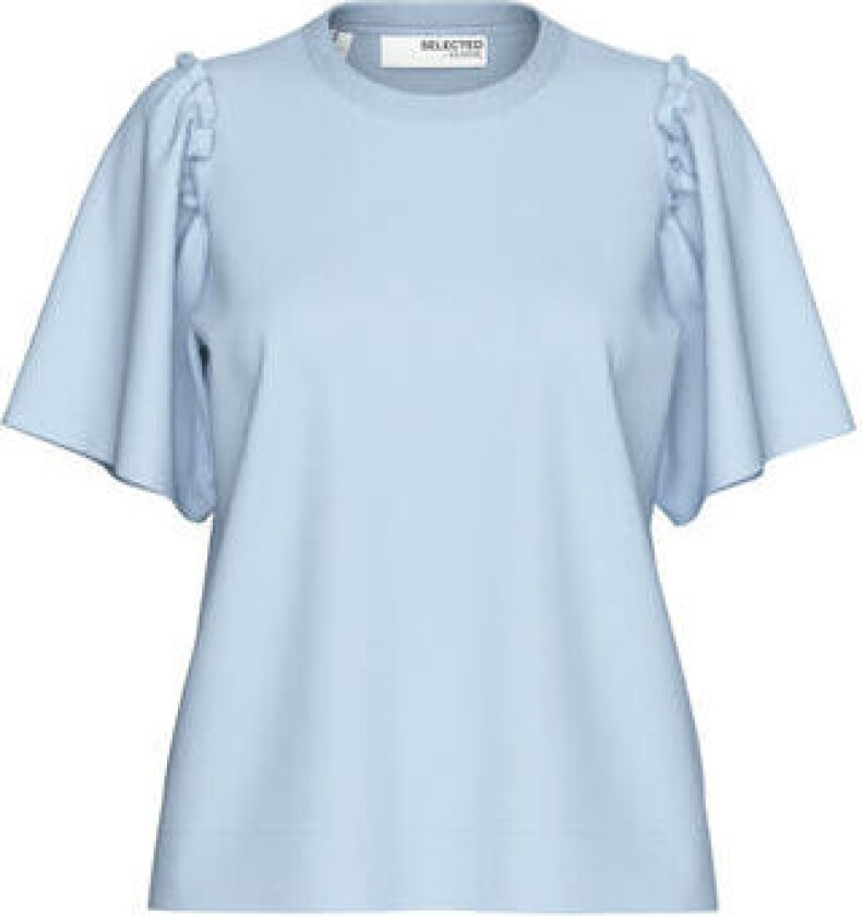 Penelope 2/4 Ruffle Tee Noos - Cashmere Blue L