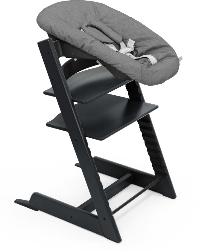 Tripp Trapp Matstol Bundle inkl. Newborn Set, Black/Anthracite - Matstoler - Bomull,Tre