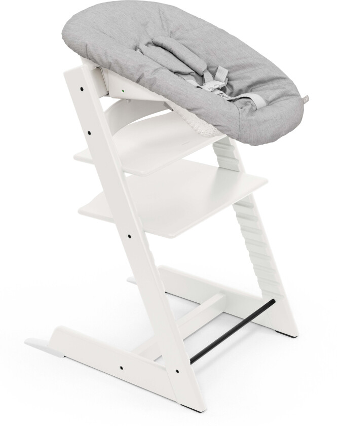 Tripp Trapp Matstol Bundle inkl. Newborn Set, White/Grey - Matstoler - Bomull,Tre