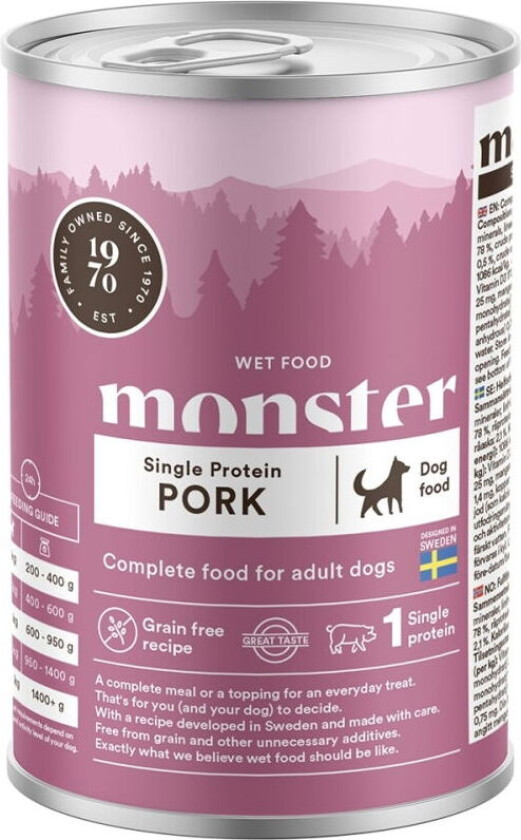 Monster Dog Adult Single Protein Pork 400 g