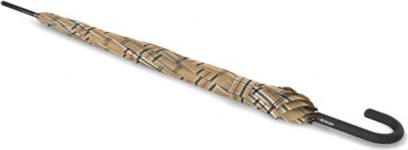 T.760 Lang paraply med buet håndtak Check Beige