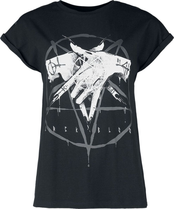 Goth T-skjorte - T-skjorte med pentagramprint - S til 5XL - Damer - svart