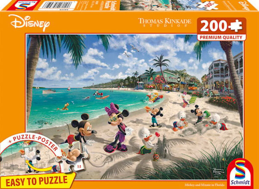 Puslespill Disney Mickey & Minnie in Florida 200 brikker, Schmidt