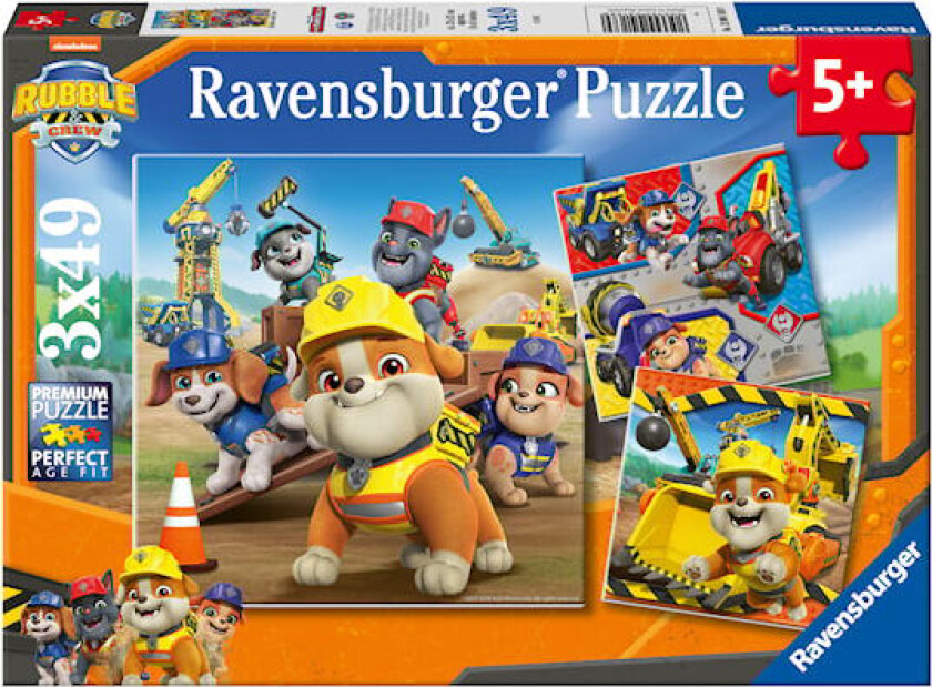 Rubble & Crew Work Vechicles Puslespill 3x49 biter, Ravensburger