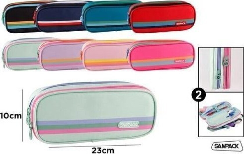 Pencil Case With Compartments 23X10cm Mix