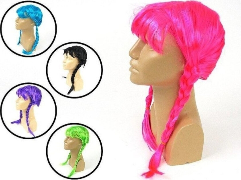 Wig With Braids Neon Mix