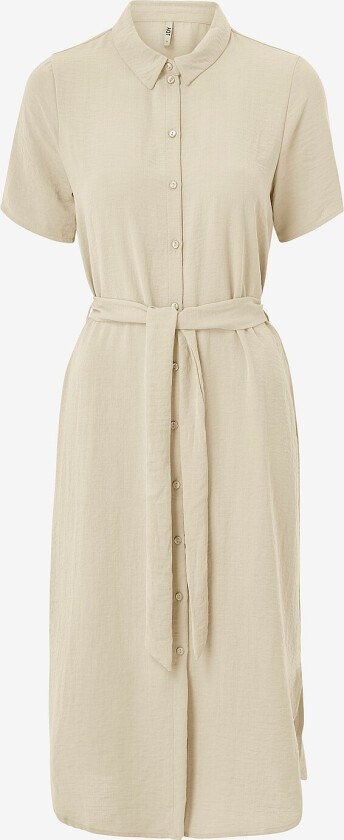 Skjortekjole jdyRachel S/S AboveCalf Dress Wvn - Beige