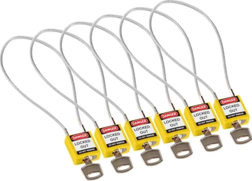 146133, Tradisjonell, Nøkkellås, Bruk Flere Nøkler, Gult, Aluminium, U-Formet