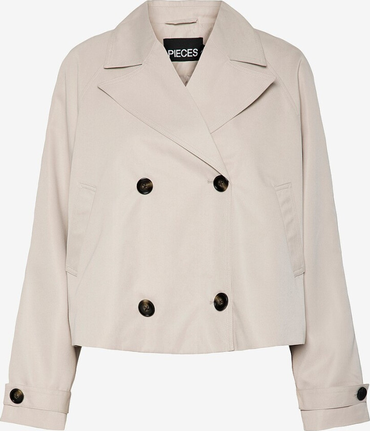 Jakke pcScarlett LS Short Trenchcoat - Grå