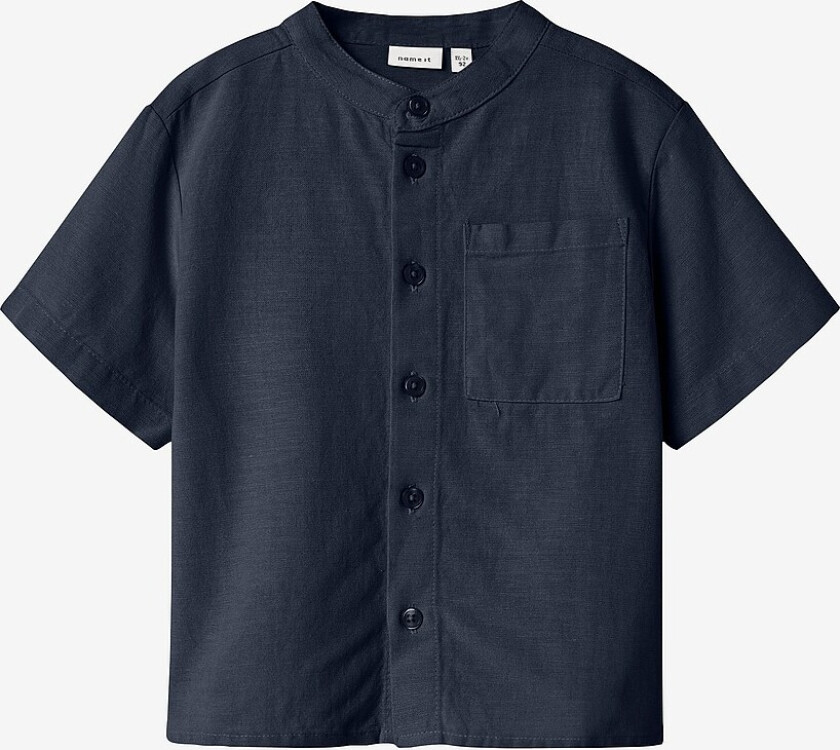 Skjorte nmmFaher SS Shirt - Blå