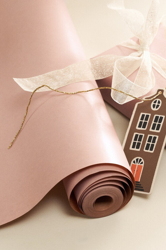Gavepapir, 10 meter - Rosa