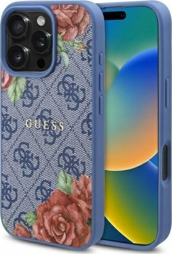 Guhmp16sp4ropemcb Iphone 16 6.1" Niebieski/Blue Hardcase 4G Flowers Print Magsafe