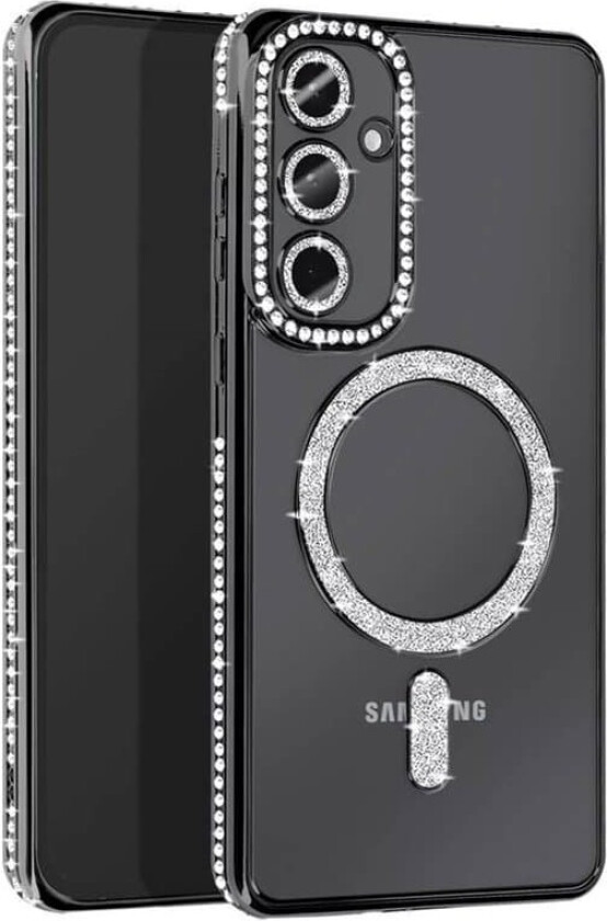 Diamond bling MagSafe deksel Samsung Galaxy S24 FE - Svart