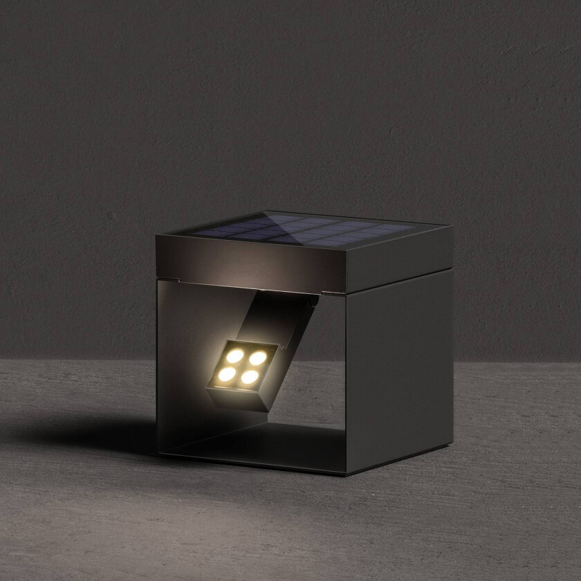 LED solcellelyskaster Alea antrasitt 15 x 15 cm IP65