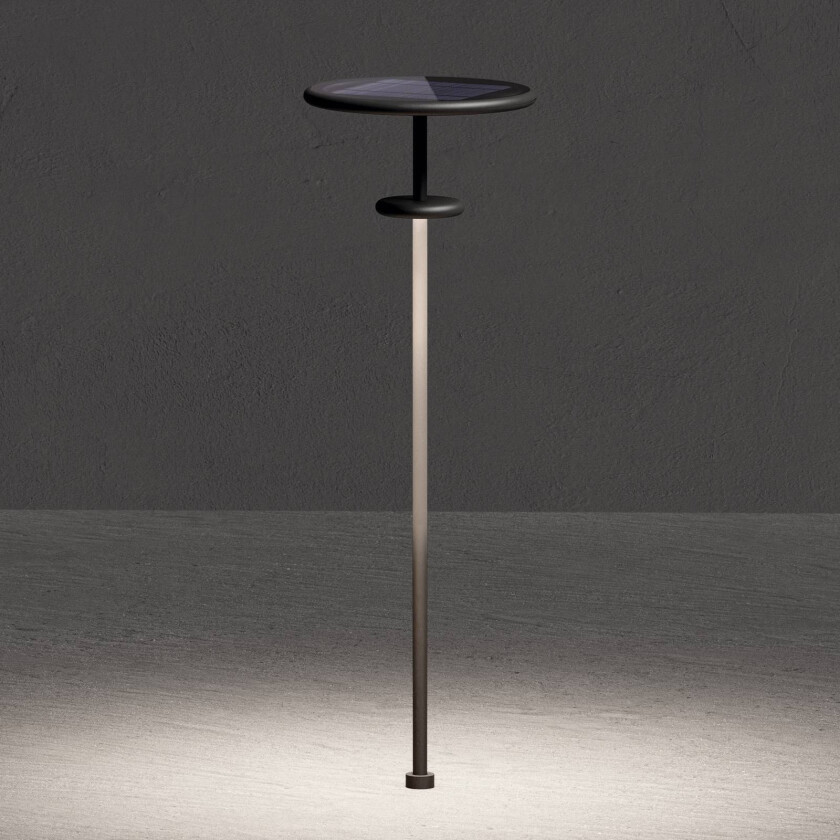 LED-solcellelampe PLANET B antrasitt 160 cm jordspyd IP65