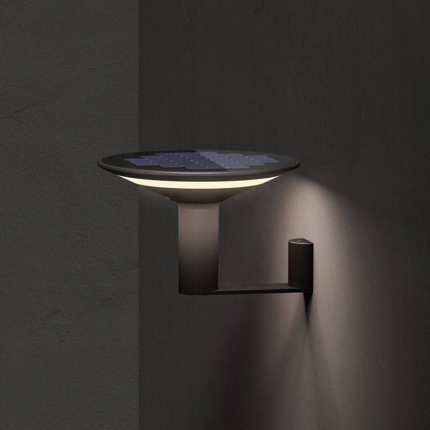 LED-vegglampe Keope, antrasitt, Ø 21 cm aluminium IP65