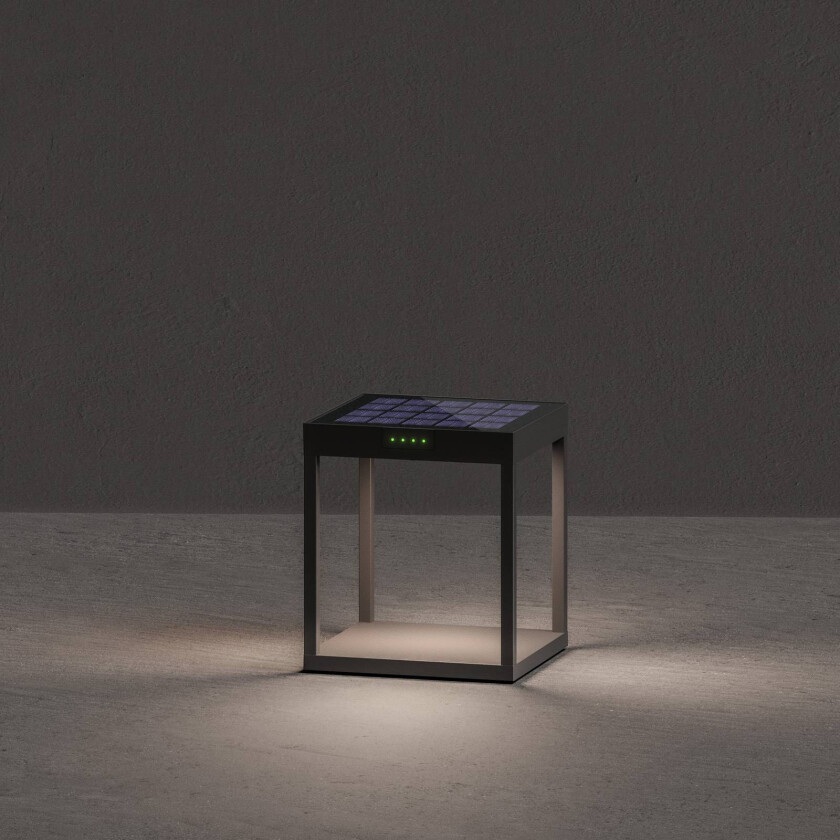LED-solcellelampe RADIA GROUND, antrasitt, 25 cm aluminium IP65