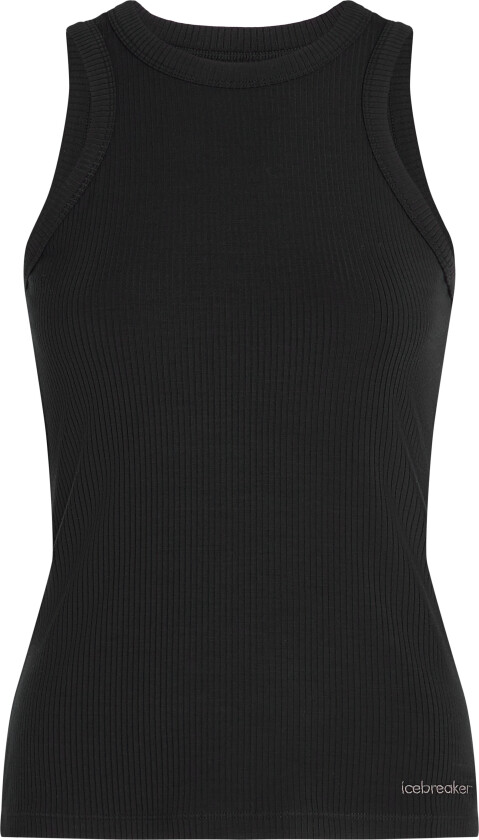 Women's Merino Rib Lotus Tank Black