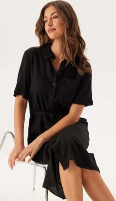 Pcpia 2/4 MIDI SHIRT DRESS MI Black S
