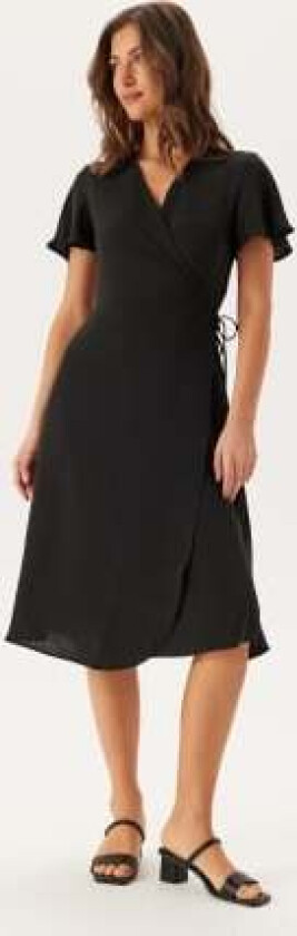 Vilovie S/S Wrap Midi Dress Black 36