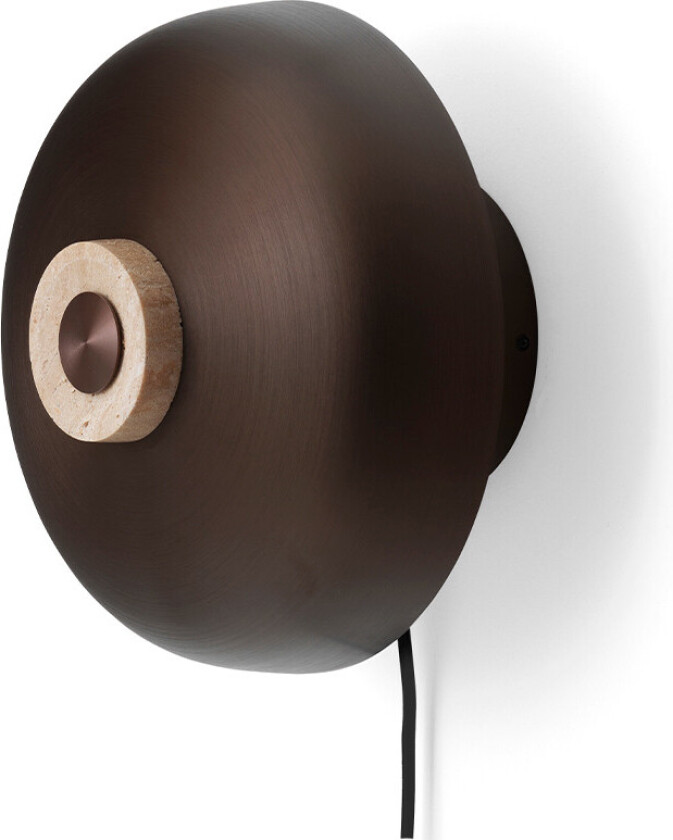 Reverse Vegglampe Sand Travertine/Bronzed Aluminium