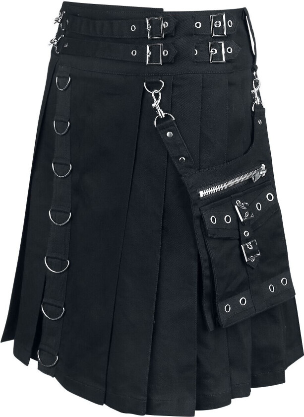 Goth Middellangt skjørt - Kilt - S til XXL - Herrer - svart