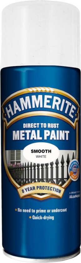 Metallmaling Glatt Hvit 400ml